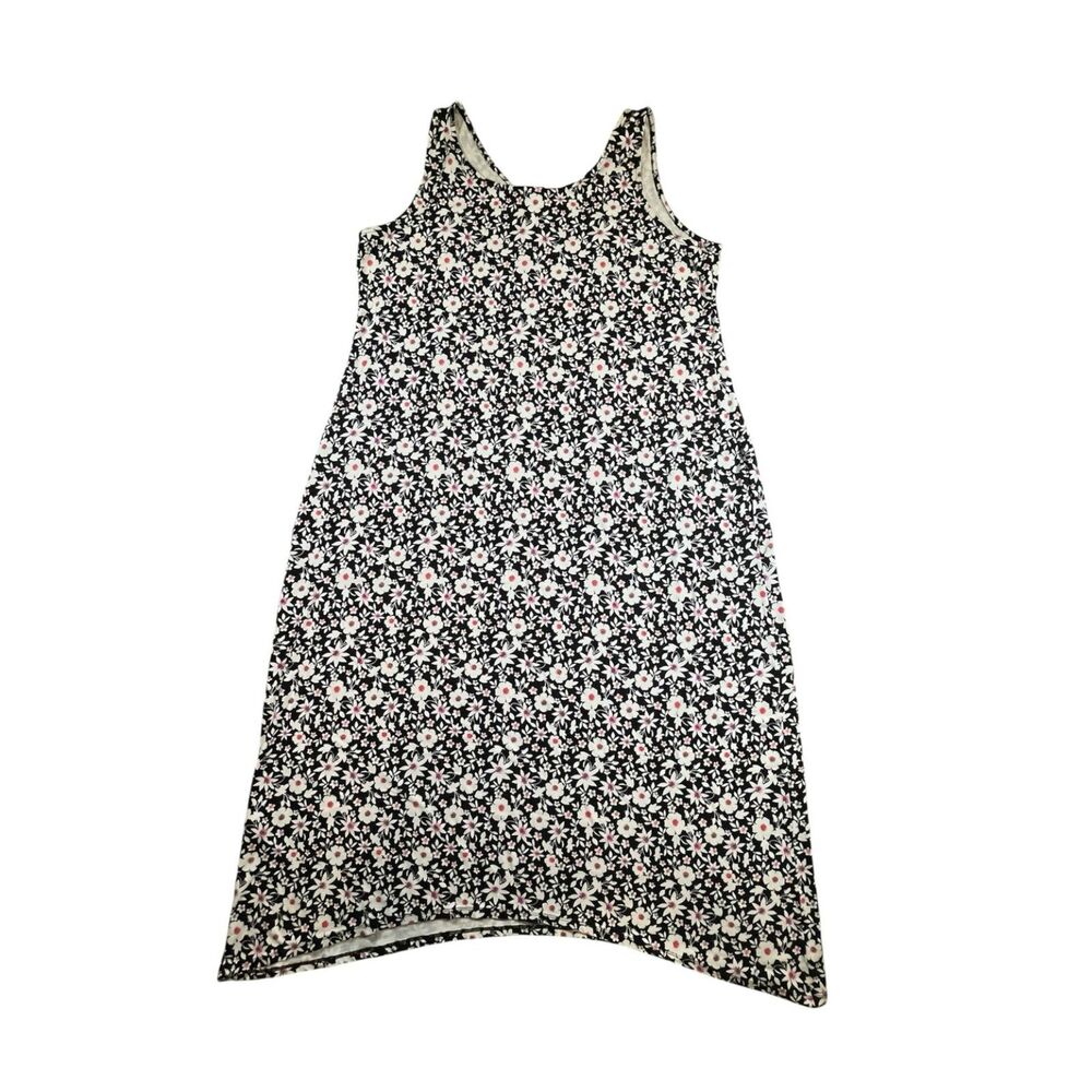 J. Jill Wearever Collection Floral Sleeveless Dress Tunic Spandex Midi Womens